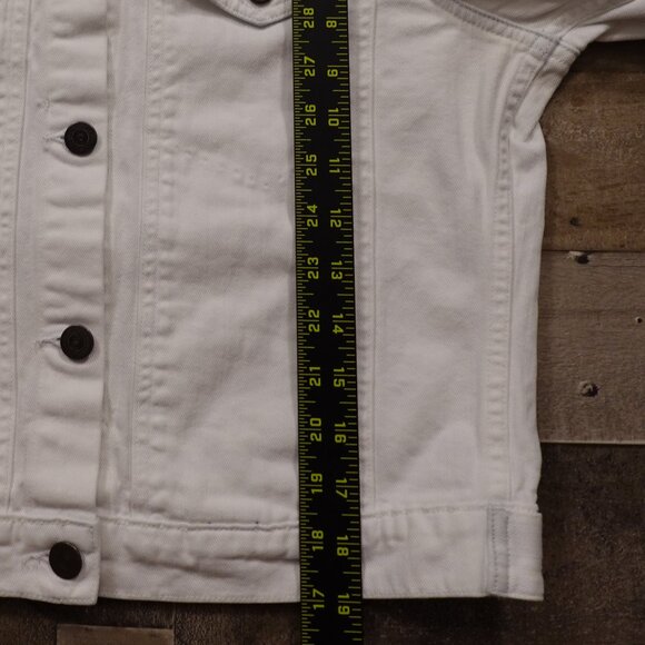 Citizens of Humanity jean jacket women's medium white denim elbow pads - Picture 8 of 10